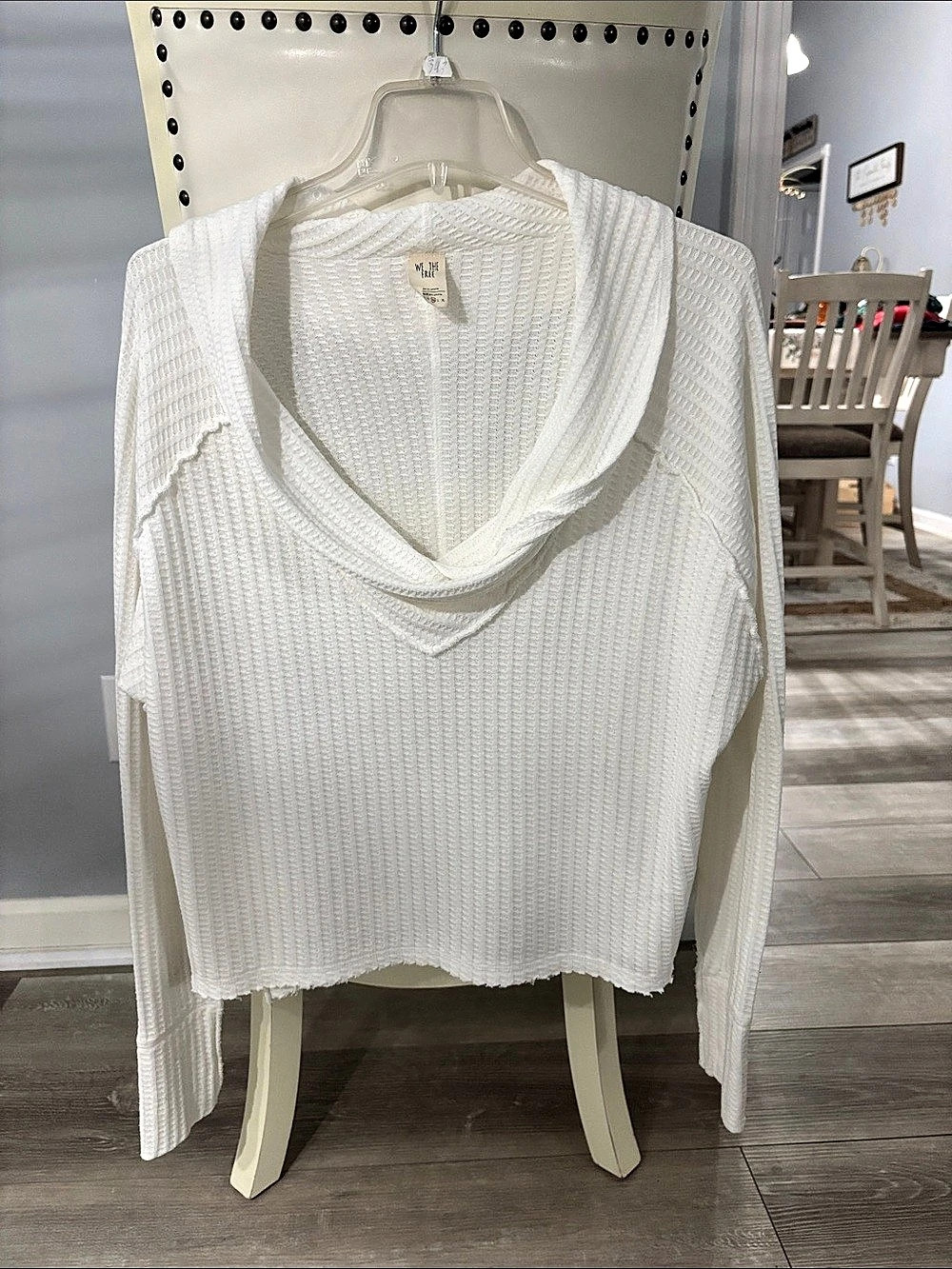 We The Free Oversized Waterfall Cowl Neck Top White Medium